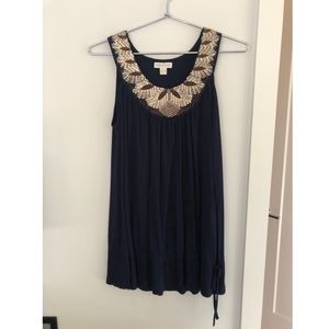 Blue sleeveless shirt with sequins from Monsoon.